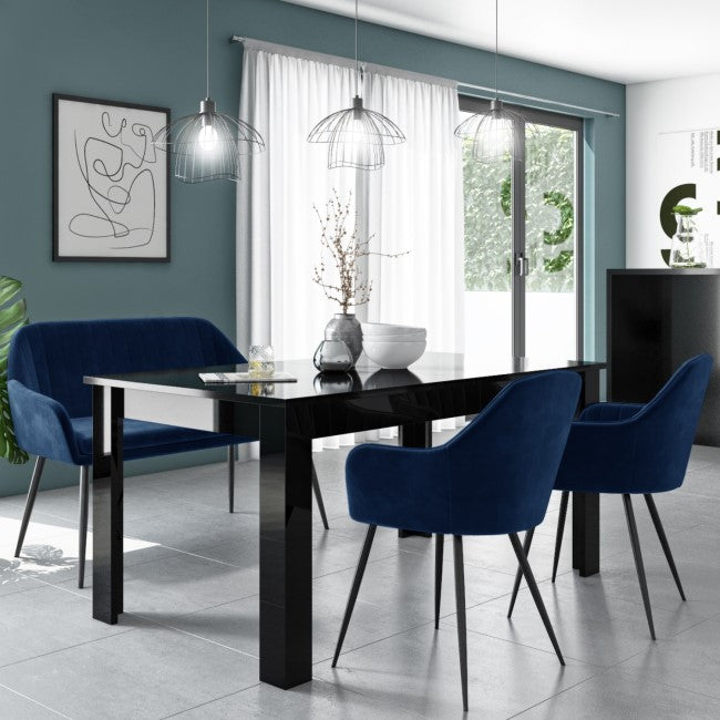 Blue dining sales room bench