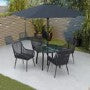 Load image into Gallery viewer, Rope Wicker Dining Set with Matching Parasol

