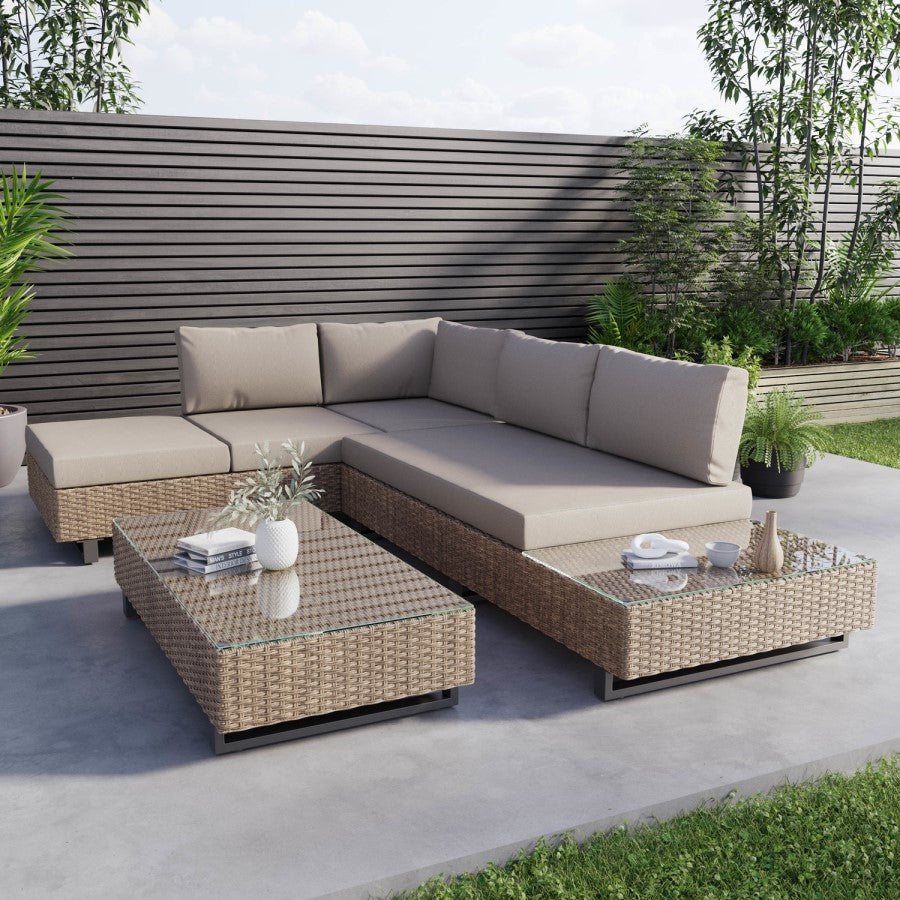 Beige Rattan Garden Furniture Set
