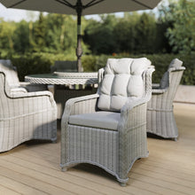 Load image into Gallery viewer, 6 Seater Grey Round Rattan Garden Dining Set with Lazy Susan and Parasol - Aspen
