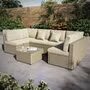 Load image into Gallery viewer, 6 Seater Neutral Rattan Garden Set with Beige Cushions and Coffee Table - Como
