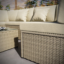 Load image into Gallery viewer, 6 Seater U Shaped Garden Sofa Set in Beige Rattan
