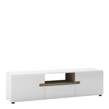 Load image into Gallery viewer, Chelsea Living Wide TV Unit in white with an Truffle Oak Trim
