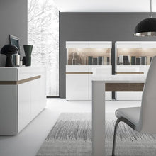 Load image into Gallery viewer, Chelsea Living 1 Drawer 2 Door Sideboard in White With a Truffle Oak Trim
