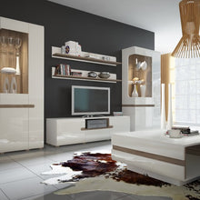 Load image into Gallery viewer, Chelsea Living Small Designer Coffee Table in white with an Truffle Oak Trim

