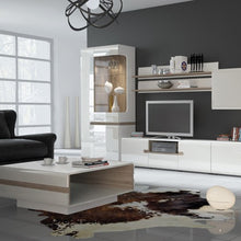 Load image into Gallery viewer, Chelsea Living Small Designer Coffee Table in white with an Truffle Oak Trim
