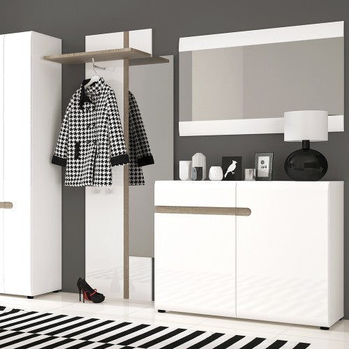 Chelsea Living 1 Drawer 2 Door Sideboard in White With a Truffle Oak Trim