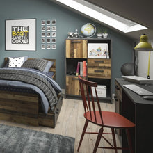 Load image into Gallery viewer, Brooklyn Desk with 1 Door and 1 Drawer in Walnut and Dark Matera Grey

