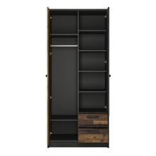 Load image into Gallery viewer, Brooklyn 2 Door Wardrobe with 2 Drawers in Walnut and Dark Matera Grey
