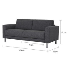 Load image into Gallery viewer, Cleveland 2-Seater Sofa in Nova Anthracite
