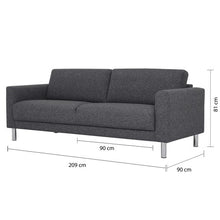 Load image into Gallery viewer, Cleveland 3-Seater Sofa in Nova Anthracite
