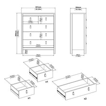 Load image into Gallery viewer, Barcelona Chest 3+2 drawers in White
