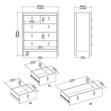 Load image into Gallery viewer, Barcelona Chest 3+2 drawers in Matt Black
