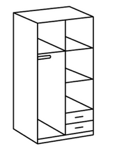 Load image into Gallery viewer, Alpine White Gloss And Oak Effect 2 Door / 2 Drawer Wardrobe
