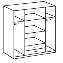 Load image into Gallery viewer, Alpine White Gloss and Oak Effect 4 Door Wardrobe
