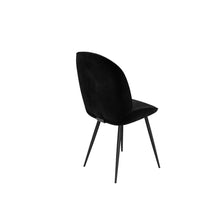 Load image into Gallery viewer, Round Grey Drop Leaf Dining Table with 4 Black Velvet Dining Chairs - Seats 4
