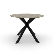 Load image into Gallery viewer, Round Grey Drop Leaf Dining Table with 4 Black Velvet Dining Chairs - Seats 4
