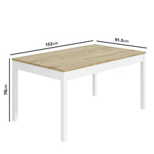 Load image into Gallery viewer, Pine &amp; White Dining Table with 2 Dining Benches - Seats 4

