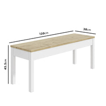 Load image into Gallery viewer, Pine &amp; White Dining Table with 2 Dining Benches - Seats 4

