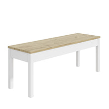 Load image into Gallery viewer, Pine &amp; White Dining Table with 2 Dining Benches - Seats 4
