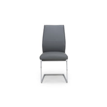 Load image into Gallery viewer, Extendable Round Dining Table &amp; 4 Grey Faux Leather Chairs
