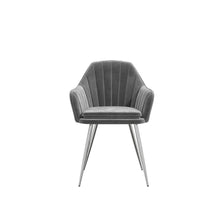 Load image into Gallery viewer, White Gloss Extending Dining Table with 2 Grey Velvet Dining Chairs &amp; Matching Dining Bench with Back
