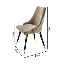 Load image into Gallery viewer, 6 Seater Black Extendable Gloss Dining Set with 6 Beige Velvet Buttoned Dining Chairs
