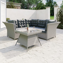 Load image into Gallery viewer, Grey Rattan Garden Corner Sofa and Table Set
