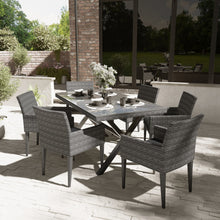 Load image into Gallery viewer, 6 Seater Dark Grey Rattan Garden Dining Set
