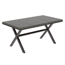 Load image into Gallery viewer, 6 Seater Dark Grey Rattan Garden Dining Set
