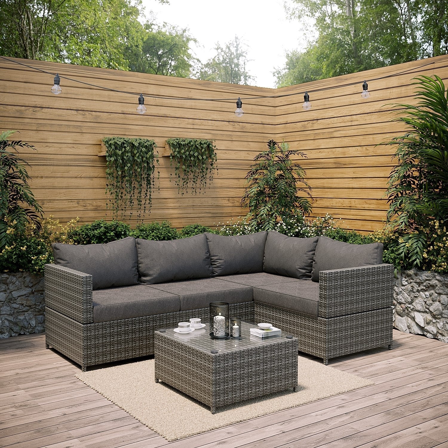 Rattan Garden Corner Sofa Set
