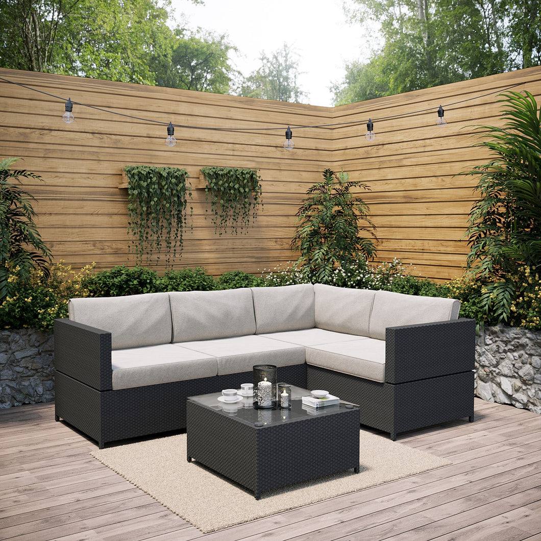 Rattan Garden Corner Sofa Set
