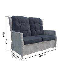 Load image into Gallery viewer, Grey Rattan Reclining Garden Sofa Set
