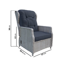 Load image into Gallery viewer, Grey Rattan Reclining Garden Sofa Set

