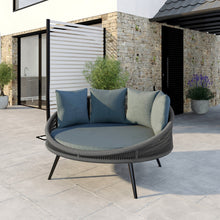 Load image into Gallery viewer, Grey Round Rope Effect Garden Day Bed
