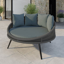 Load image into Gallery viewer, Grey Round Rope Effect Garden Day Bed
