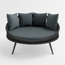Load image into Gallery viewer, Grey Round Rope Effect Garden Day Bed
