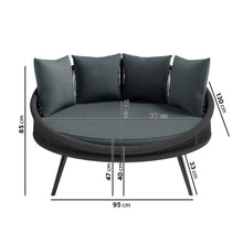Load image into Gallery viewer, Grey Round Rope Effect Garden Day Bed

