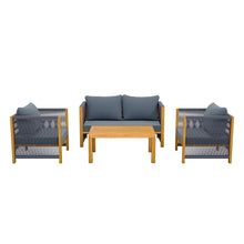 Load image into Gallery viewer, 4 Seater Grey Rope Garden Sofa Set

