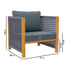 Load image into Gallery viewer, 4 Seater Grey Rope Garden Sofa Set
