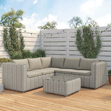 Load image into Gallery viewer, 6 Seater Beige Rattan Corner Sofa Set
