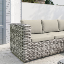 Load image into Gallery viewer, 6 Seater Beige Rattan Corner Sofa Set
