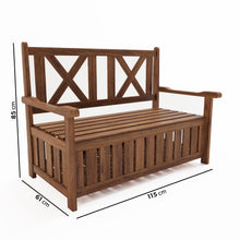 Load image into Gallery viewer, 2 Seater Wooden Garden Bench With Storage
