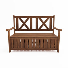 Load image into Gallery viewer, 2 Seater Wooden Garden Bench With Storage
