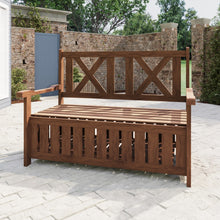Load image into Gallery viewer, 2 Seater Wooden Garden Bench With Storage
