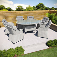 Load image into Gallery viewer, 6 Seater Grey Oval Garden Dining Set
