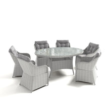 Load image into Gallery viewer, 6 Seater Grey Oval Garden Dining Set
