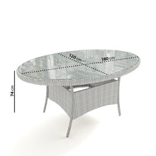Load image into Gallery viewer, 6 Seater Grey Oval Garden Dining Set
