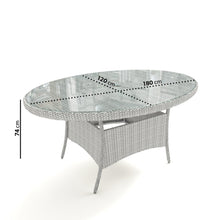 Load image into Gallery viewer, 6 Seater Grey Oval Garden Dining Set
