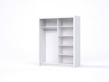 Load image into Gallery viewer, Orlando Sliding Door Wardrobe Slider Cupboard Robe Matt White &amp; Mirrored
